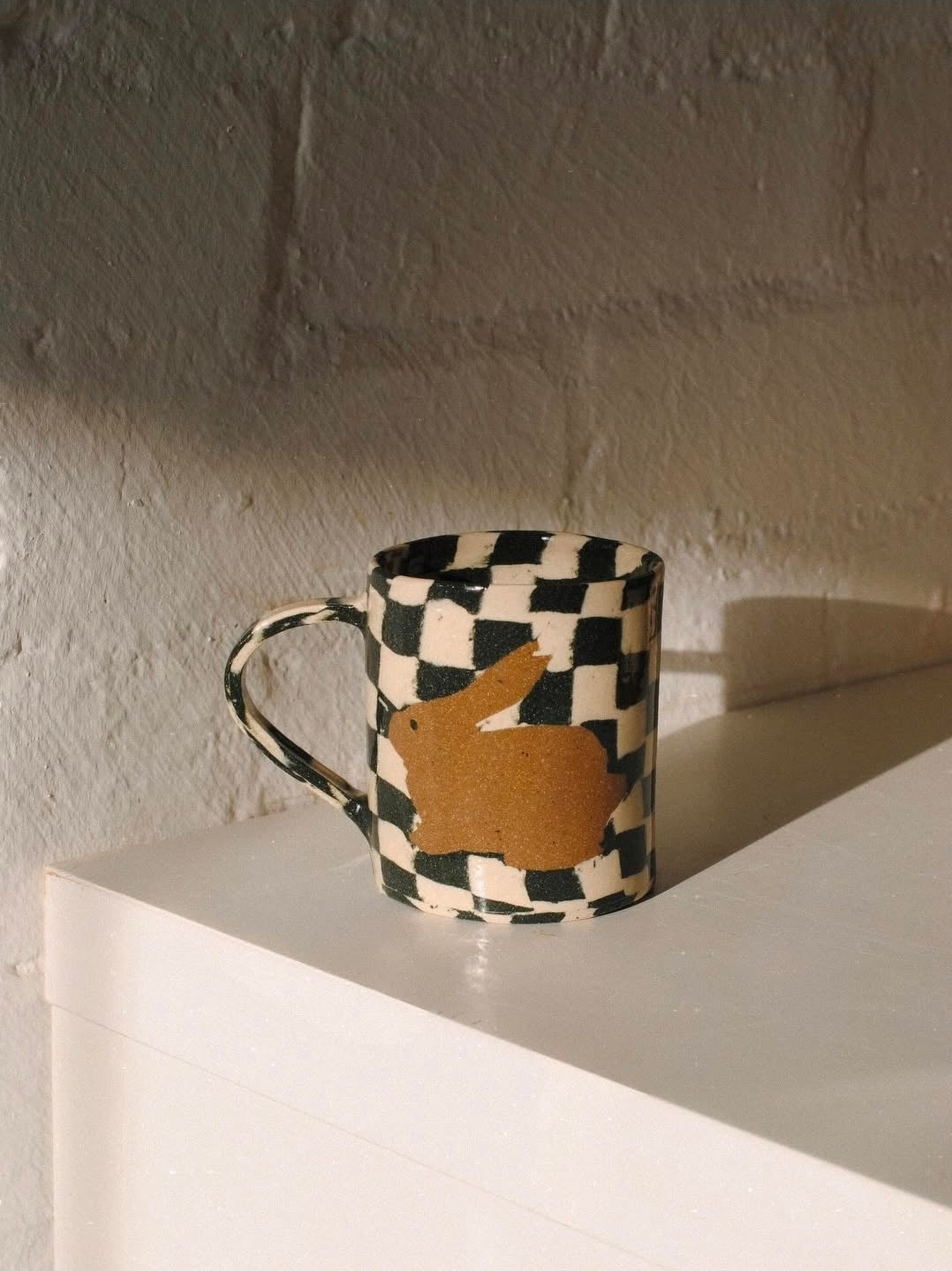 Fern Taylor Checkerboard Rabbit Mug