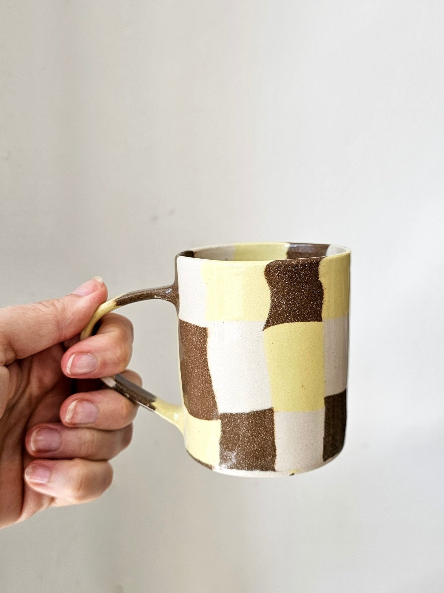 Fern Taylor Check Mug | Yellow & Brown