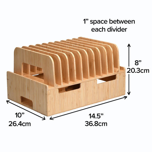 MobileVision Bamboo 12-Port Charging Station &amp; Docking Organizer for Smartphones, Tablets, Family-Sized (Combos Included)