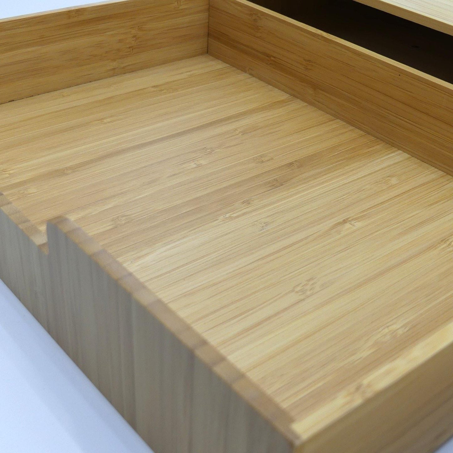 Set of 2 Bamboo Monitor Stands with Pull-Out Storage Drawers – Stackable Desktop Organizer